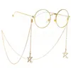 Catenella per occhiali alla moda Occhiali da sole Cordoncino Cordino per occhiali in oro con accessori per collana in corda con tracolla a forma di stella di frutta