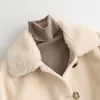 여성용 모피 가짜 알바 이루 모피 코트 여성 우아한 캐시미어 두꺼운 따뜻한 느슨한 O- 넥 여성용 겉옷 가을 겨울 탑 자켓