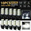 Faróis de carro 10 PCS 3157 3156 18SMD BrakeStopTurn Tail Back Up LED Light Bulb White3732026