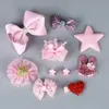 10 teile/satz Baby Kopfschmuck Set Bogen Krone Haar Clip Seil Prinzessin Schöne Haarspangen Mädchen Kinder Haar Zubehör