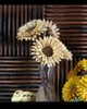 装飾的な花の花輪クリスマスの自然な乾燥1黄金ひまわりの実際の風乾燥の結婚式のホームオフィスパーティーの庭のaarts
