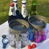 6 sätt skott glas dispenser innehavare med 35ml akrylglas silikonpluggar justerbar multipel vin cocktail champagne liqour hällare bärare parti leveranser