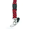 "Rouge/noir damier/plaid" lanière porte-clés collier téléphone portable porte-Badge clés ID cou sangles 12 pcs/lot porte-clés