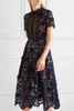 Self Portrait Dress High Quality Runway summer Women Embroidery Hollow out Elegant Party Ladies Long Dresses vestidos 210514