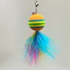 Cat Teaser Refiller Feather Rainbow Pet Cat Toy 4899 Q2