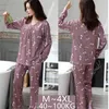 Pajama Set Women Autumn Spring Woman Nightgown Plus Size Cotton Pajamas Loose Home Service Pyjama Lounge Clothes Nightie 210809