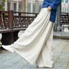Katoenen linnen yoga wide poot broek dames plus size losse casual vintage meditatie voor vrouw broek 210428