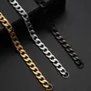 Width 6/8/10MM Stainless Steel Gold Black Cuban Chain Bracelet & Bangles Fashion Hip Hop Men Jewelry Length 20CM Wholesale Price