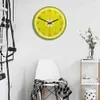 クリエイティブフルーツウォールクロックライムモダンキッチンレモン時計時計家の装飾リビングルームクロックトロピカルフルーツウォールアート時計H03372344