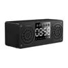 Bluetooth Trådlös högtalare TF Trä Subwoofer LCD Digital Klocka Säng Larm Tabell Dekoration FM 211112
