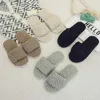 winter child slippers fashion comfortable suede sweet flat bottom one-shaped Keep warm female lamb hair slippe s915 210712