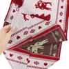 33x177cm Kersttafel Runner Katoen Linnen Stof Geborduurde Sneeuwpop Elk Tree Tafel Cover Mat Tafelkleed voor Home Xmas Decor 211117