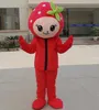 Halloween Vermelho Morango Mascot Traje Top Qualidade dos Desenhos Animados Anime Tema Caráter Carnaval Unisex Adultos Tamanho Do Natal Festa de Aniversário Outdoor Outfit Terno