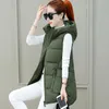 Winter Warm Women Plus Size Slim Down Wasitcoat Korean Ribbon Decoration Big Pocket Vest Jacket Zipper Hooded Vest Camouflage 210817