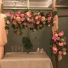 50 cm flor artificial fila acanthosfera peonía rosa hortensia eucalyptus planta mezcla arco decorativo decoración decoración flores casero fiesta decoración