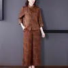 Tang Suit Setleri Artı Boyutu Oryantal Zarif Konfeksiyon Çin Tarzı Kostüm Vintage Desen Giyim Standı Yaka Etnik Giyim