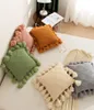 Pillow Case Ins Sofa Kudde med Tassel Knitwear Kasta Kuddar