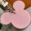 Plaid Mouse Designer Bow Key Ring Keychains PU Leather Animal Bag Pendant Charm Girls Cars Keyrings Chains Holder Fashion Women Jewelry Gift item