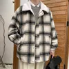Зимние мужские непромокаемые парки, теплая повседневная клетчатая зимняя куртка, свободный утолщенный плащ с овечьей подкладкой, одежда с хлопковой подкладкой 210524