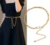 Designer di donne in metallo Catene Cinture Fashion Designer Link Belt for Women Brand Letter Fibbia Chain Waist Chain Vintage Gold Silver Waist4038709