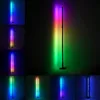 20W RGB kleur veranderende staande hoeklamp, nieuwigheid verlichting dimbare led slimme vloerlamp voor woonkamer slaapkamer met afstandsbediening, 56 "aluminiumlegering (zwart)