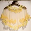 Wraps jackor grå bolero kvinnor svart applique tulle kväll prom klänning cape o-nacke elegant formell ren brud bröllop cosplay sjal röd