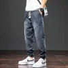 Vår sommar ankel-längd baggy jeans män streetwear jogger denim harem byxor plus storlek 6xl 7xl 8xl 211108