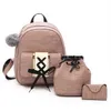 النساء بو الجلود حقائب عالية الجودة الحقائب المدرسية للفتيات المراهقات حقيبة سفر السيدات الكتف 3 قطع مجموعة