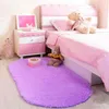 Cute Oval Bedside Mat Home Thickened Hairy Children's Room Crawling Living Bedroom Full 0f Coffee Table Tatami Pink Carpet 220301