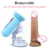 Roterende en telescopische dildo-vibrator Automatische seksmachine voor vrouwen G-spot masturbatie Mini Sex Gun-dildo Q0320