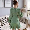 Dabuwawa Exclusive Vintage Floral Print Summer Dress Women Ruffle Sash Split Hem Dresses Ladies Holiday Asymmetry DO1ADR031 210520