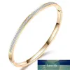 New Three Colors Bracelets Bangles Stainless Steel With 2 row Sparkling Cubic zirconia Open Bracelet For Women Factory price expert design Quality Latest Style