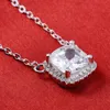2pcs Pack 100% 925 Sistema de joyería de plata esterlina Princess Cut Zircon Stud Pendientes y collar Colgante Regalos de boda T-001