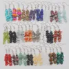 Boucles d'oreilles en perles de pierre de couleur mélangée faites à la main porte-bonheur naturel pour bijoux cadeaux Womne 10 paires