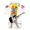 3d Drukowanie męskie koszulki TH Polo Rock Cat Osobowości Wizualny Implimat Party Koszula Punk Okrągły Neck Wysokiej Jakości Amerykański Mięśniowy Styl Krótki Rękawy Przyczynowe Wypoczynek
