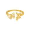 Design Sense Lady Butterfly Opening Ring Korean Fashion Female Accessories Sexy Zircon Insect Student Adjustable