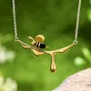 Lotus Fun 18K Gold Bee and Dripping Honey Pendant Necklace Real 925 Sterling Silver Handmade Designer Fine Jewelry for Women 210721