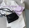 Fashion Women's Chain Handbag PU Leather Single Shoulder Bags Messenger Bag Black White Yellow Green Purple 5 Colors