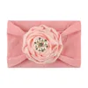 Fashion Baby Girl Flower Pearl Headband Soft Nylon Knot Headwrap Boutique Kids Girls Hair Accessories hair band 1314 B3