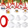 Z 22 M Czerwony Jedwabisty Wstążka 24 PC Choinki Ornament Wyczyść Akrylowe Boże Narodzenie Drzewo Hangtag Karty Wiszące Snowflake Star Lantern Home Okno Dekoracja G158Wnk