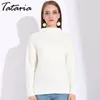 1Women Turtleneck Sweaters Pullover Woman Jumper Long Sleeve Knitted Female White Pull Femme Hiver Winter 210514