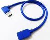 Computerkabels, 90 graden links Hoekige USB 3.0 Een mannetje tot rechte vrouwelijke verlengkabel / snoer ongeveer 50cm / 2pcs