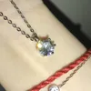 18k vergoldete klassische Anhänger Schlüsselbeinkette Sechs Klaue Imitation Zirkon weibliche Halskette für Frauen Schmuck Halsketten