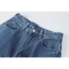 Nbpm modehjärta jeans för tjejer baggy kvinna hög midja streetwear denim byxor byxor mujer brett ben 210708