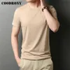 COODRONY Brand High Quality Summer Cool Top Tees Classic Pure Color Fashion Casual O-Neck Short Sleeve Cotton T Shirt Men C5196S 210726