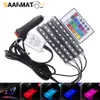 4pcs RGB LED Strip s Colors Styling Decorative Atmosphere Lamps Car Interior Light With Remote 12V