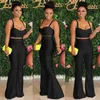 Sexy Two Piece Set Summer Clothes for Women Spaghetti Strap Strapless Bra Crop Tops+Bell Bottom Flare Pants 2 Piece Club Outfits X0428