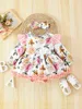 Robe body à volants et imprimé floral pour bébé SHE