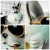 Toilet paper holder, dog image toilet hygienic resin tray free punching hand paper tray household paper towel rack reel 210320