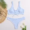 Sexy estampado de dinosaurios Bikini traje de baño mujer verano encaje hasta Push acolchado brasileño Tanga Biquini ropa de playa traje de baño 210520